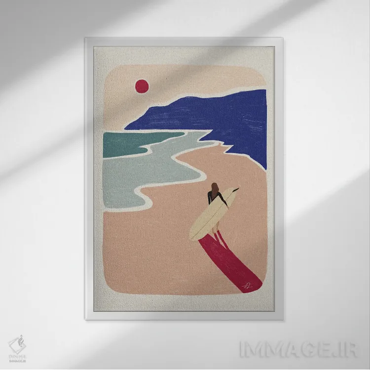 تابلو مینیمال کشاندن اثر فابیان لاواتر - نمای قابدار سفید