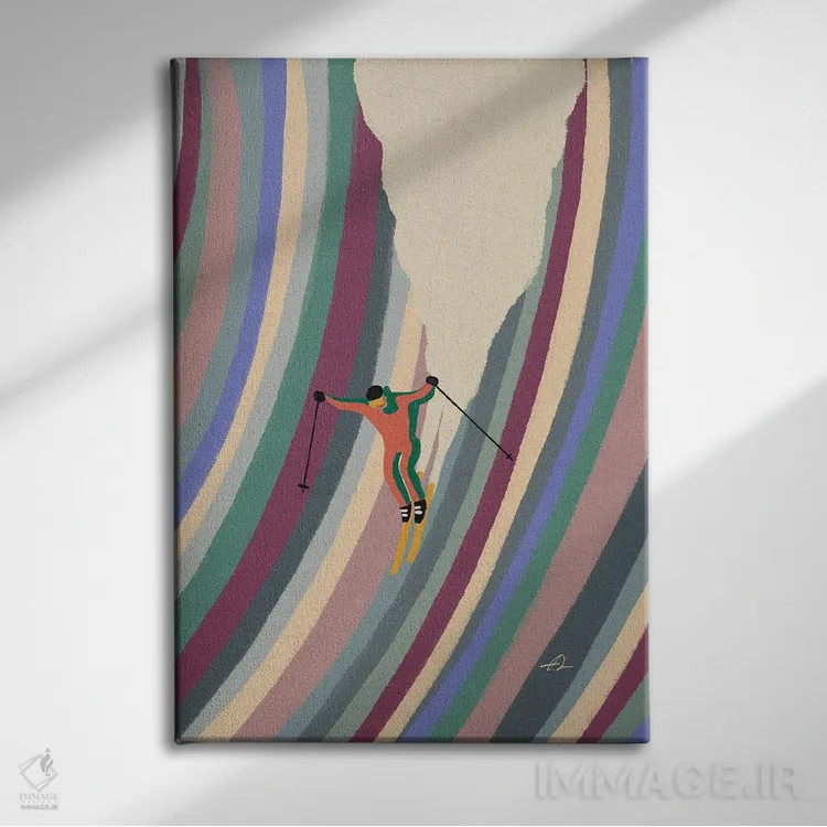 تابلو دکوراتیو پایین دامنه ها اثر فابیان لاواتر - نمای روبهرو روی دیوار