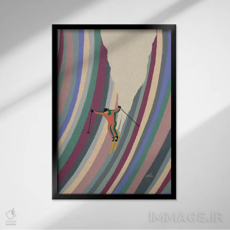 تابلو دکوراتیو پایین دامنه ها اثر فابیان لاواتر - نمای قابدار مشکی