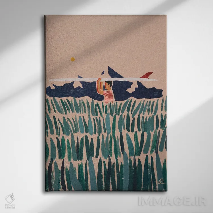 تابلو دکوراتیو راه بلند تا ساحل اثر فابیان لاواتر - نمای روبهرو روی دیوار