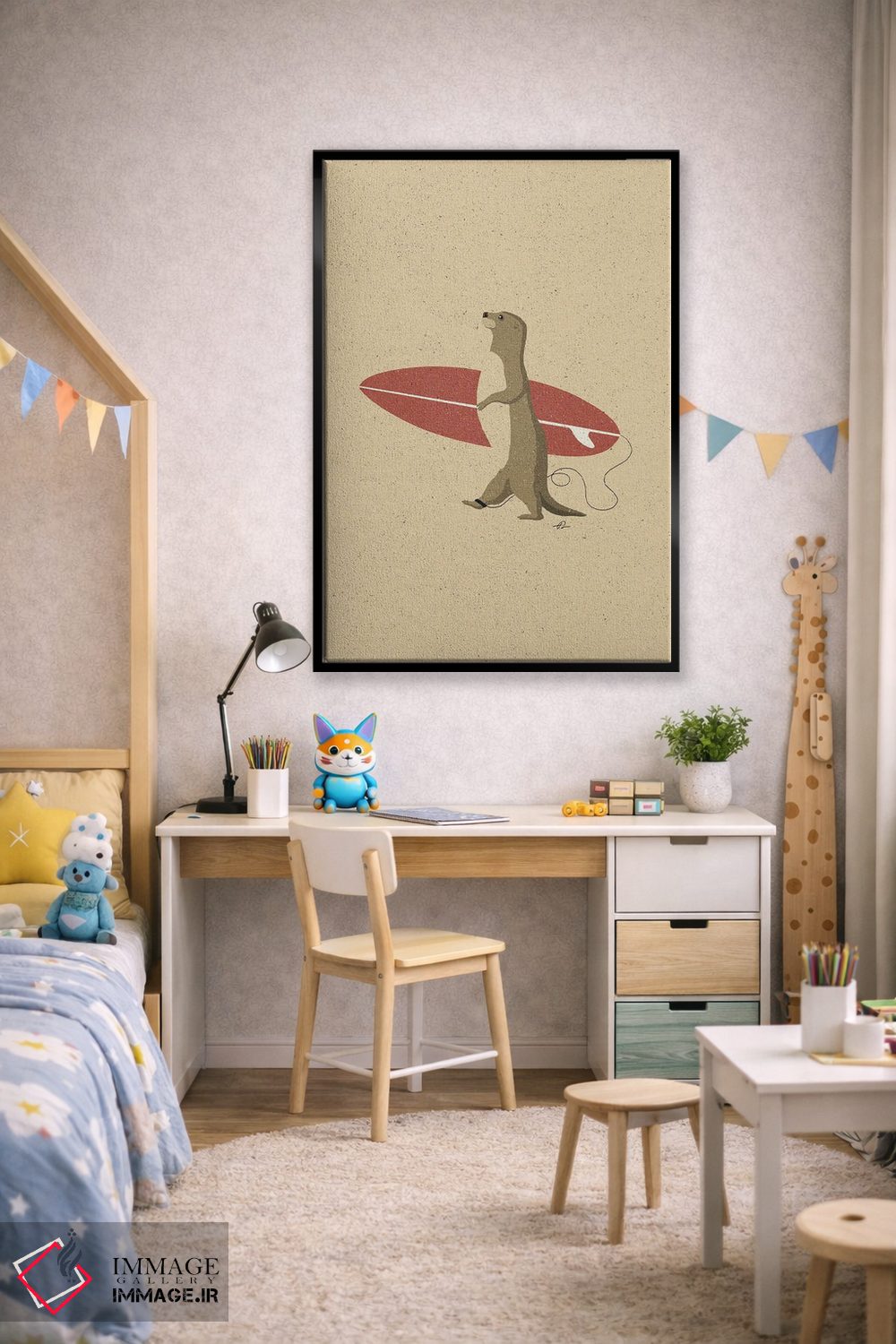 تابلو دکوراتیو سمور موج سوار II اثر فابیان لاواتر - D1B