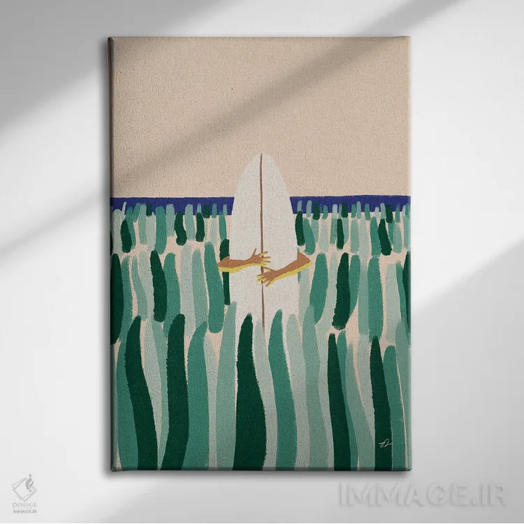 تابلو مینیمال قایم باشک اثر فابیان لاواتر - نمای روبهرو روی دیوار