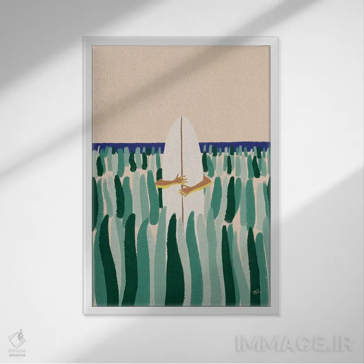 تابلو مینیمال قایم باشک اثر فابیان لاواتر - نمای قابدار سفید