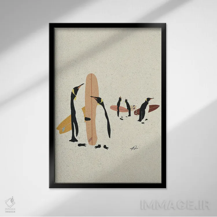 تابلو دکوراتیو جنگجویان آخر هفته اثر فابیان لاواتر - نمای قابدار مشکی