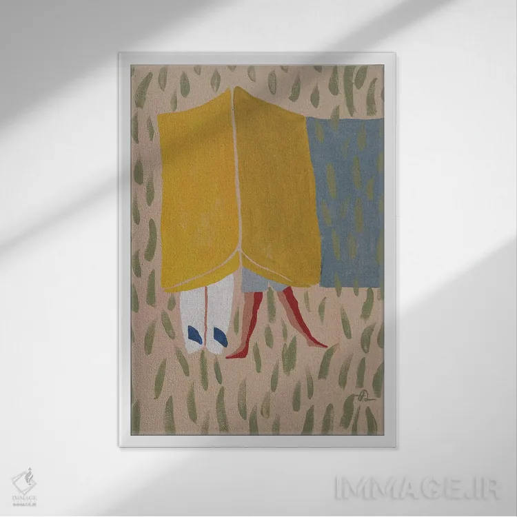 تابلو دکوراتیو بعد از موج سواری اثر فابیان لاواتر - نمای قابدار سفید