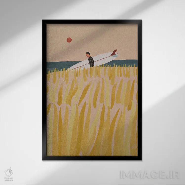تابلو دکوراتیو ساعت طلایی اثر فابیان لاواتر - نمای قابدار مشکی