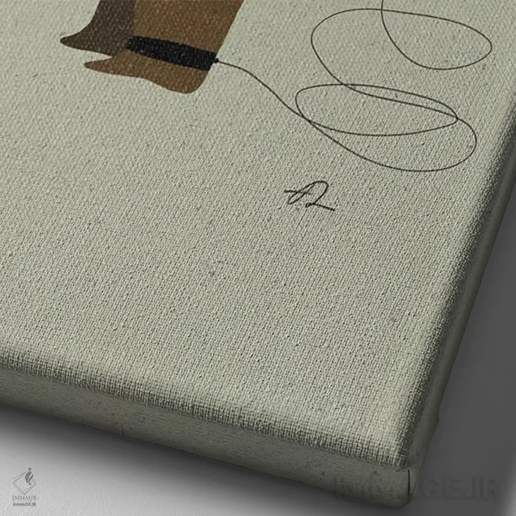 تابلو دکوراتیو خرس گریزلی موج سوار اثر فابیان لاواتر - نمای نزدیک بافت بوم