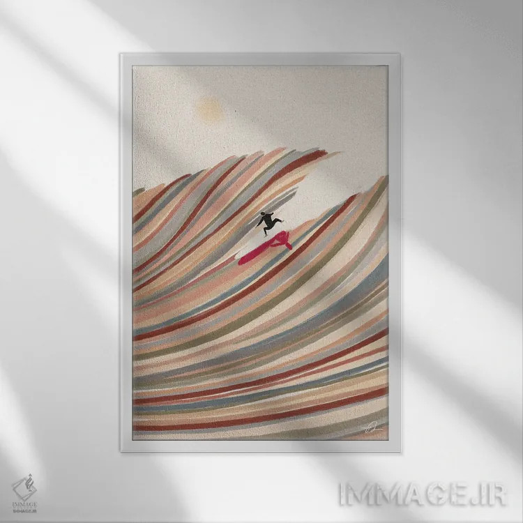 تابلو مینیمال فرار اثر فابیان لاواتر - نمای قابدار سفید