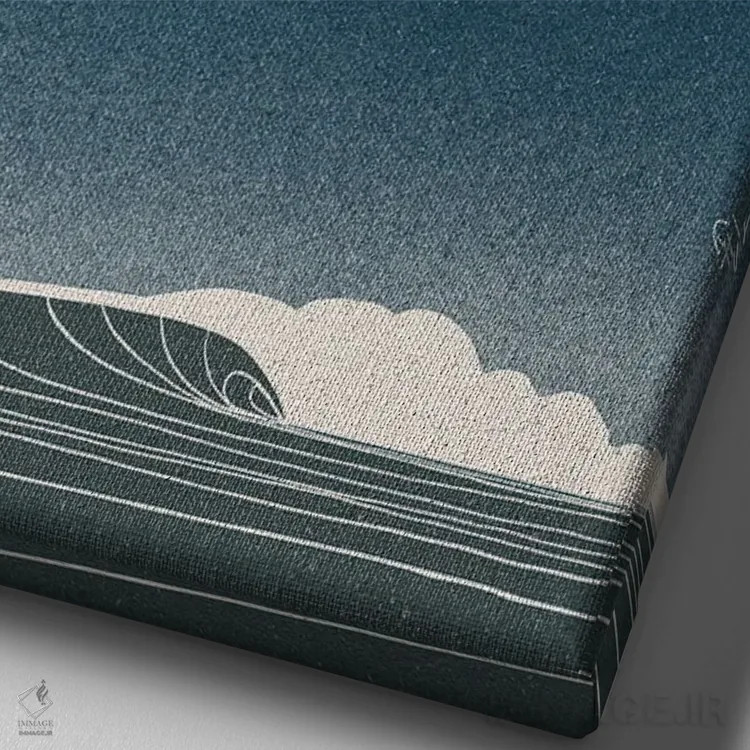 تابلو مینیمال صبح های آبی اثر فابیان لاواتر - نمای نزدیک بافت بوم