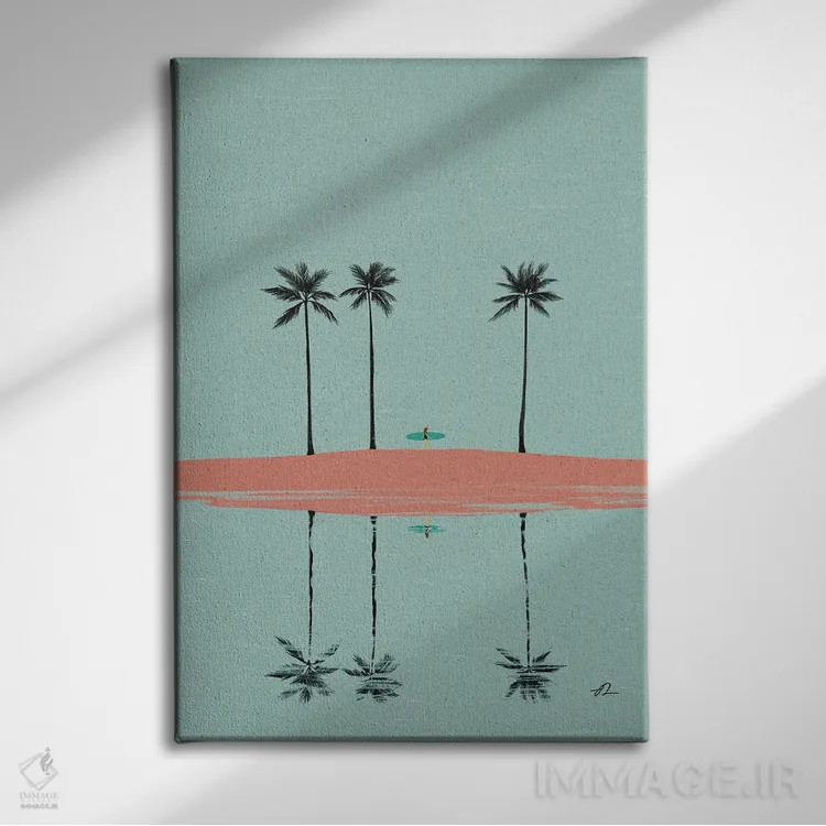 تابلو مینیمال بازتاب اثر فابیان لاواتر - نمای روبهرو روی دیوار