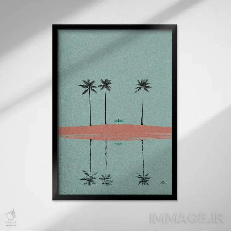 تابلو مینیمال بازتاب اثر فابیان لاواتر - نمای قابدار مشکی