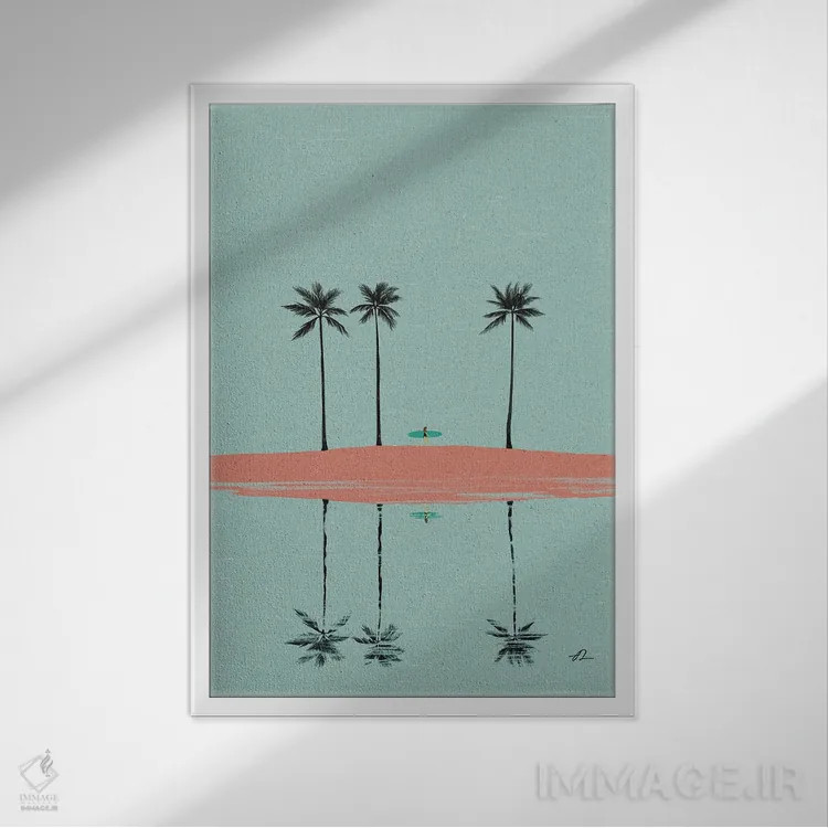 تابلو مینیمال بازتاب اثر فابیان لاواتر - نمای قابدار سفید