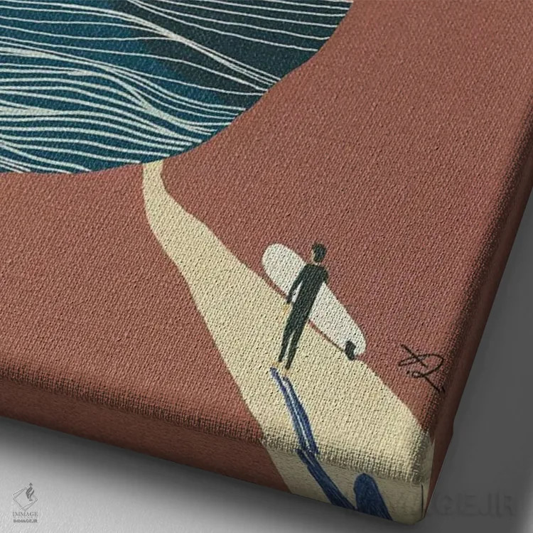 تابلو مینیمال کاوش اثر فابیان لاواتر - نمای نزدیک بافت بوم