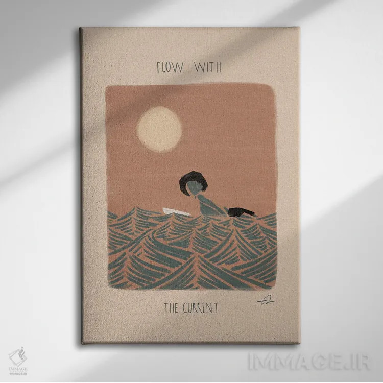 تابلو دکوراتیو با جریان همراه شو اثر فابیان لاواتر - نمای روبهرو روی دیوار