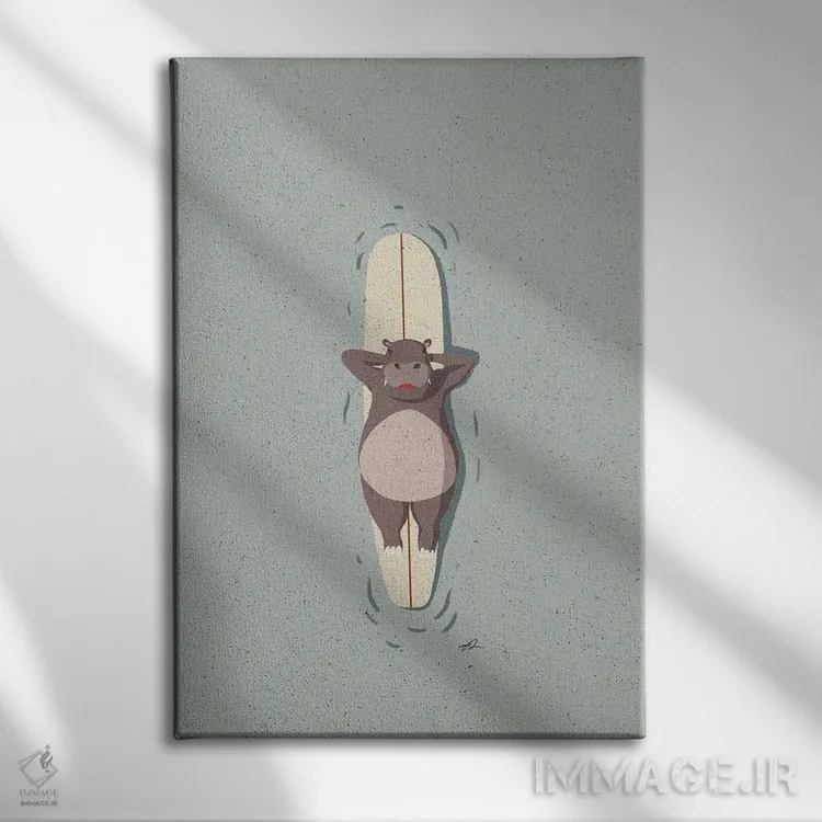 تابلو دکوراتیو اسبی موج سوار اثر فابیان لاواتر - نمای روبهرو روی دیوار