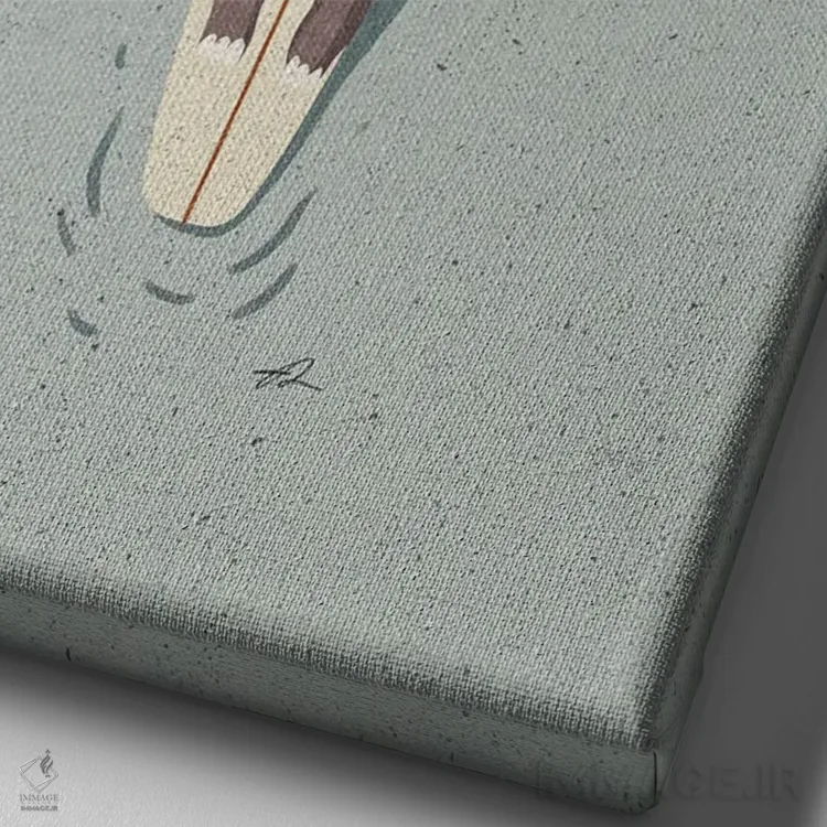 تابلو دکوراتیو اسبی موج سوار اثر فابیان لاواتر - نمای نزدیک بافت بوم