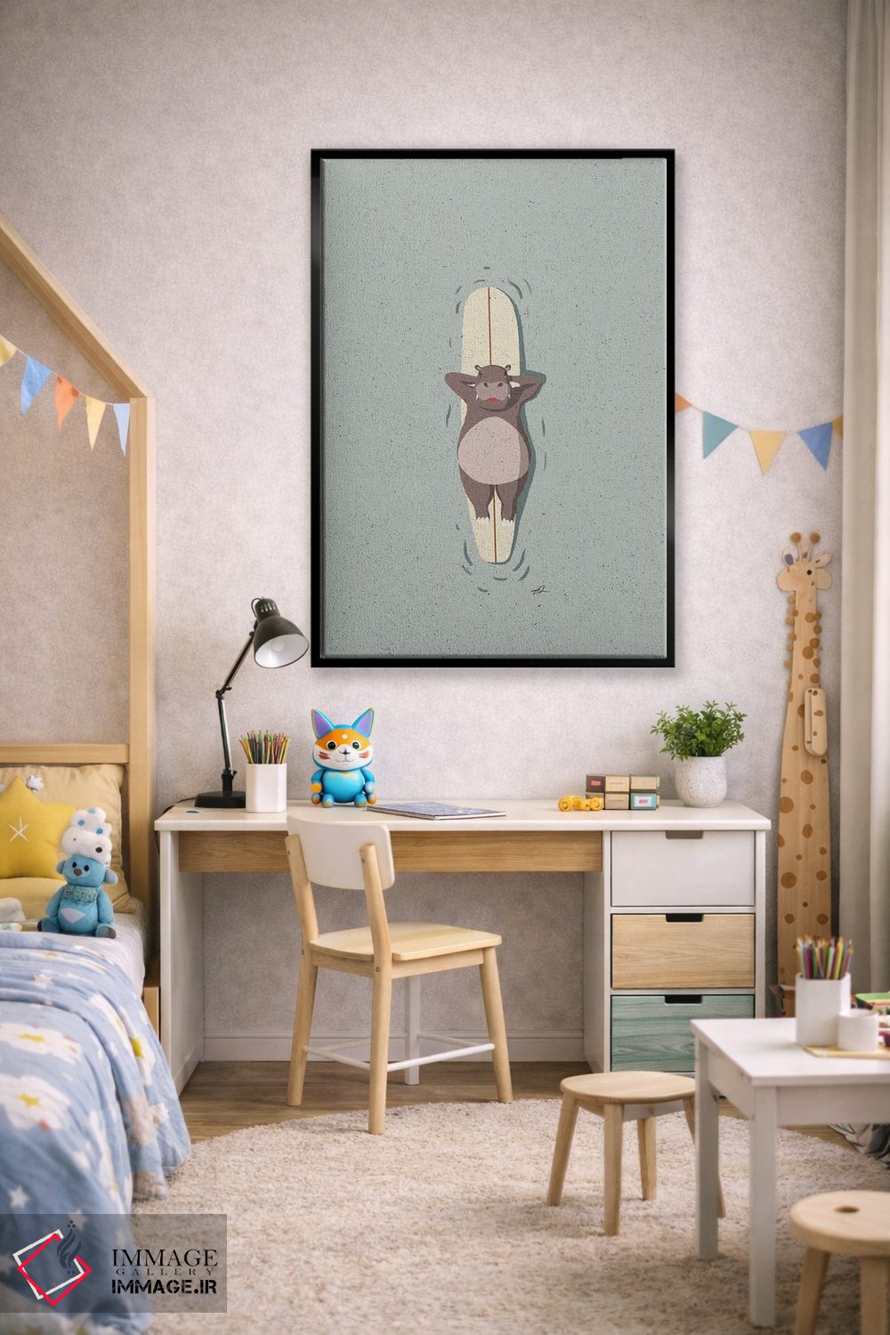 تابلو دکوراتیو اسبی موج سوار اثر فابیان لاواتر - D2B