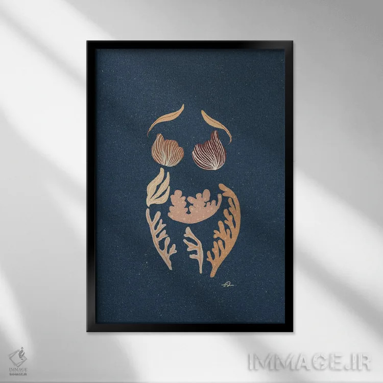 تابلو مینیمال پری های دریایی وجود دارند اثر فابیان لاواتر - نمای قابدار مشکی