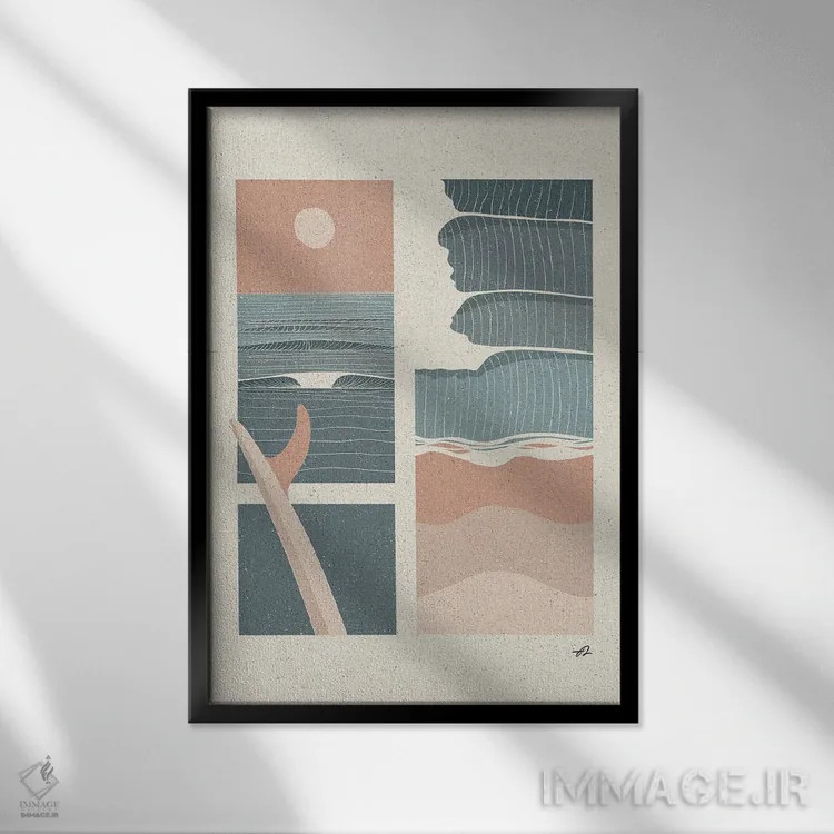 تابلو مینیمال روزهای تابستانی اثر فابیان لاواتر - نمای قابدار مشکی