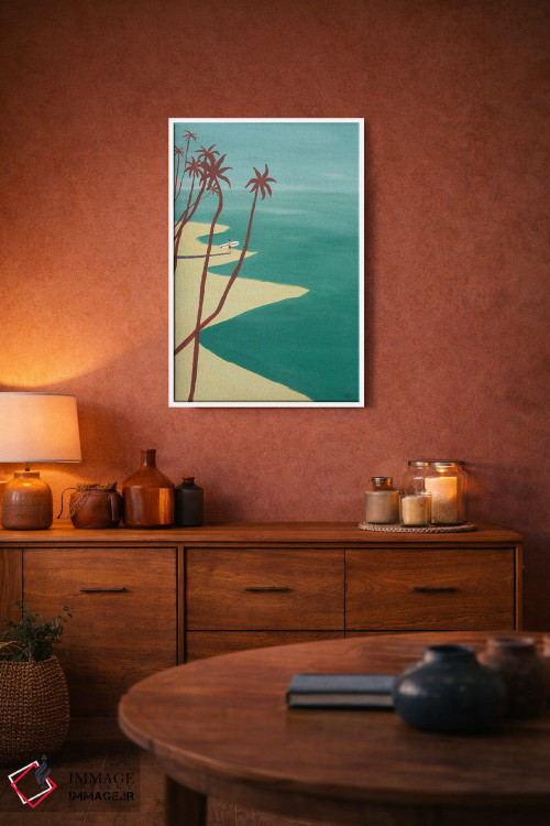 تابلو مینیمال نخل های قرمز اثر فابیان لاواتر - D2W