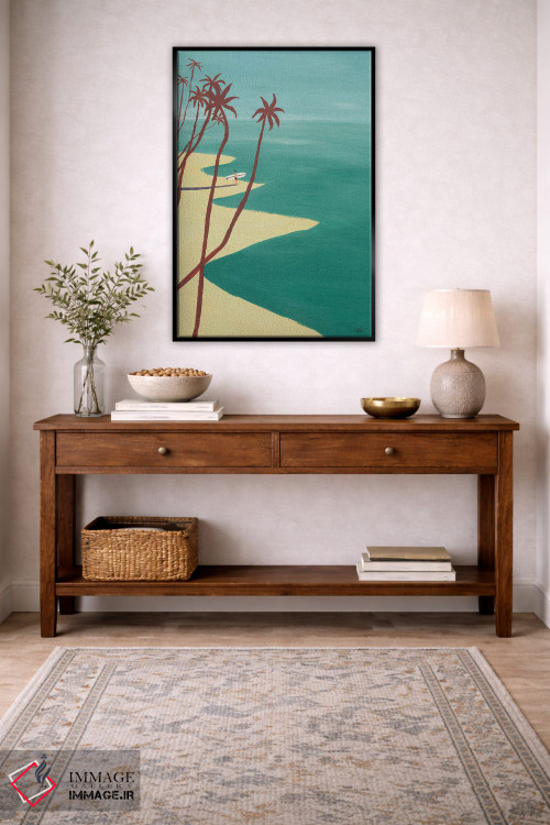 تابلو مینیمال نخل های قرمز اثر فابیان لاواتر - D4B