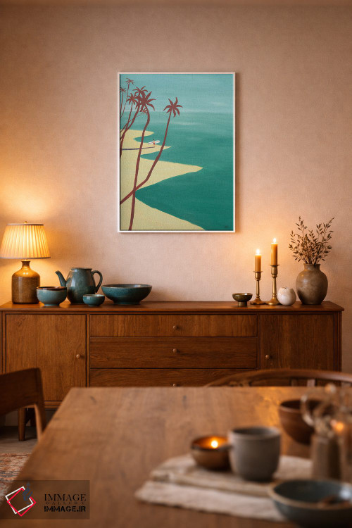 تابلو مینیمال نخل های قرمز اثر فابیان لاواتر - D5W