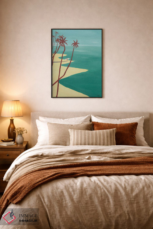 تابلو مینیمال نخل های قرمز اثر فابیان لاواتر - D6B