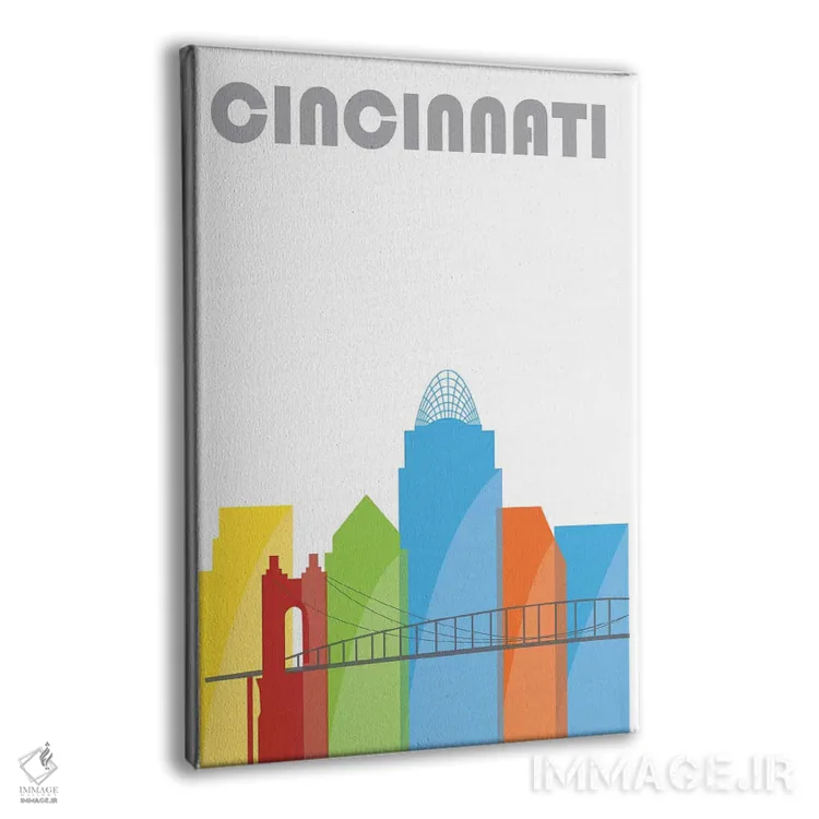 تابلو دکوراتیو سینسیناتی، سفیدتر اثر فلای گرافیکس - نمای پرسپکتیو محصول