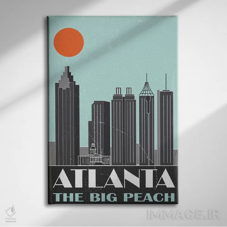 تابلو دکوراتیو آتلانتا اثر فلای گرافیکس - نمای روبهرو روی دیوار