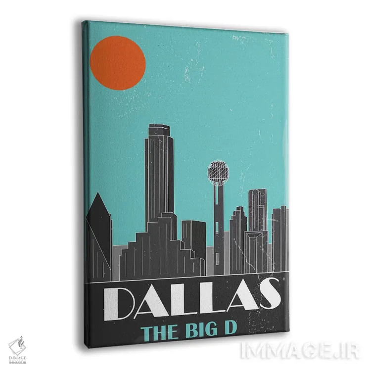 تابلو دکوراتیو دالاس، آبی آسمانی اثر فلای گرافیکس - نمای پرسپکتیو محصول