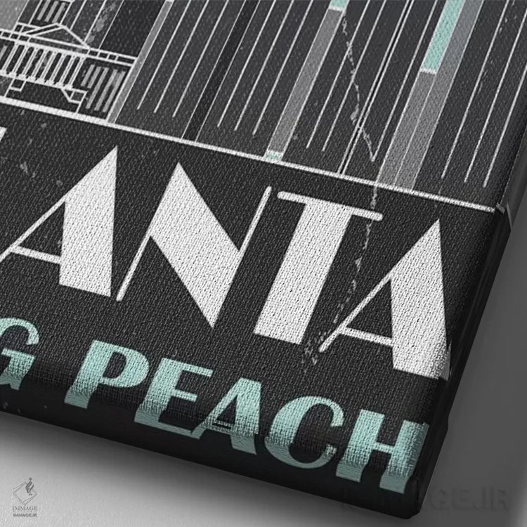 تابلو دکوراتیو آتلانتا اثر فلای گرافیکس - نمای نزدیک بافت بوم