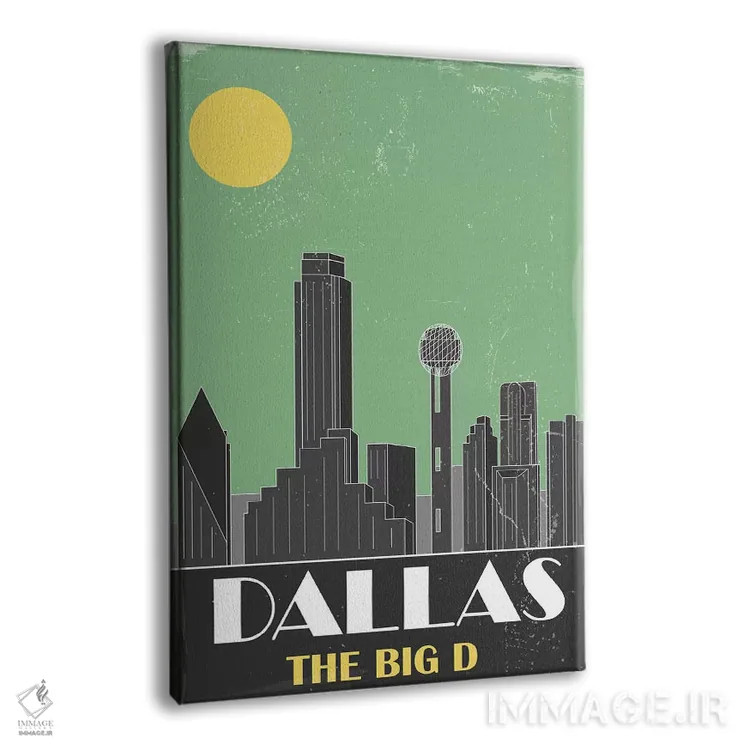 تابلو دکوراتیو دالاس، سبز اثر فلای گرافیکس - نمای پرسپکتیو محصول