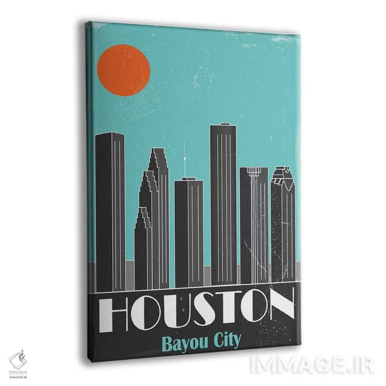تابلو مدرن هیوستون اثر فلای گرافیکس - نمای پرسپکتیو محصول