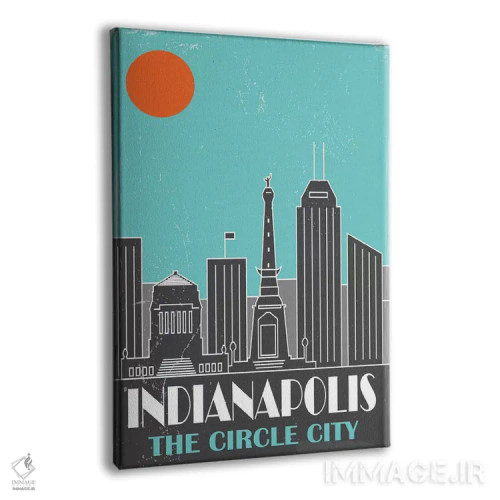 تابلو مدرن ایندیاناپولیس، آبی آسمانی اثر فلای گرافیکس - نمای پرسپکتیو محصول