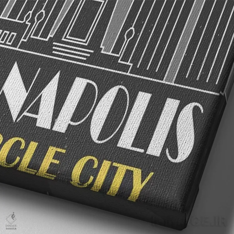 تابلو مدرن ایندیاناپولیس، قرمز اثر فلای گرافیکس - نمای نزدیک بافت بوم