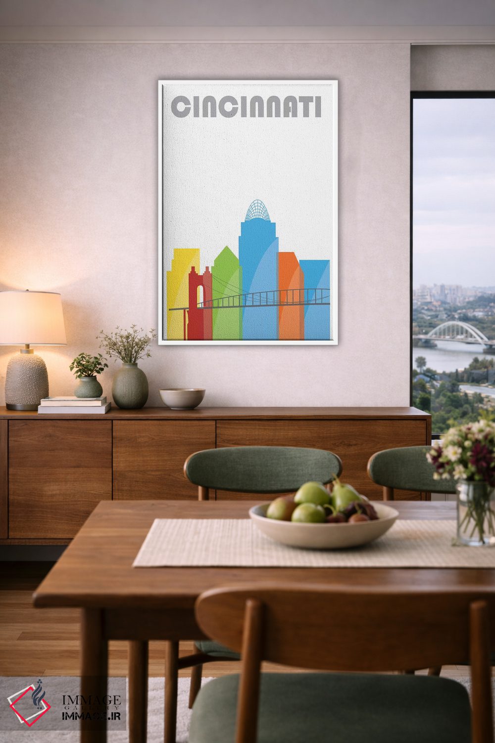 تابلو دکوراتیو سینسیناتی، سفیدتر اثر فلای گرافیکس - D6W