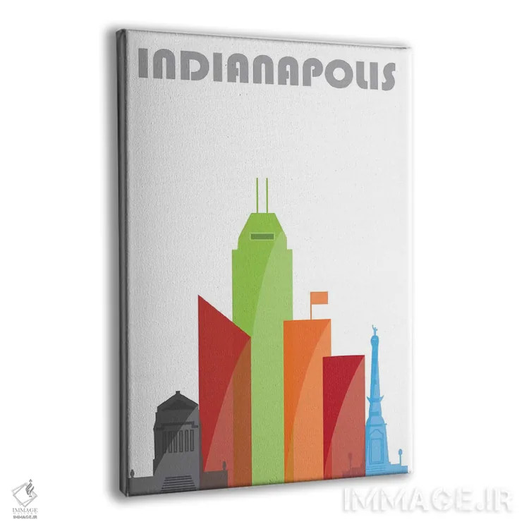 تابلو مدرن ایندیاناپولیس، سفید اثر فلای گرافیکس - نمای پرسپکتیو محصول