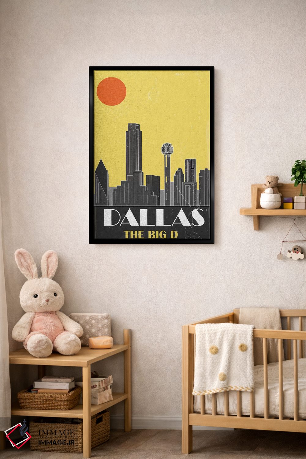 تابلو مدرن دالاس، زرد اثر فلای گرافیکس - D4B