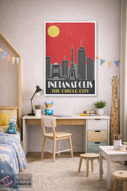 تابلو مدرن ایندیاناپولیس، قرمز اثر فلای گرافیکس - D1W