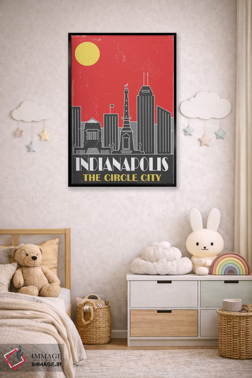 تابلو مدرن ایندیاناپولیس، قرمز اثر فلای گرافیکس - D5B