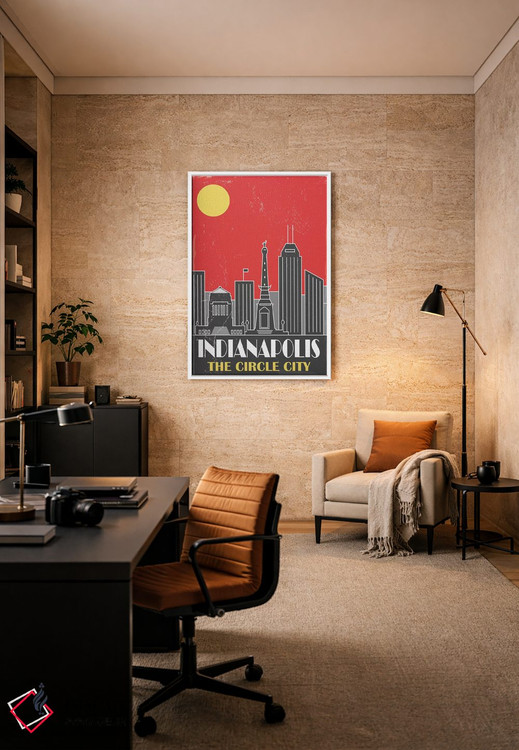 تابلو مدرن ایندیاناپولیس، قرمز اثر فلای گرافیکس - D6W