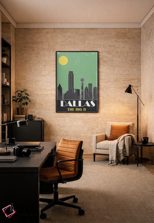 تابلو دکوراتیو دالاس، سبز اثر فلای گرافیکس - D5B