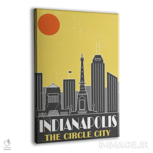 تابلو مدرن ایندیاناپولیس، زرد اثر فلای گرافیکس - نمای پرسپکتیو محصول
