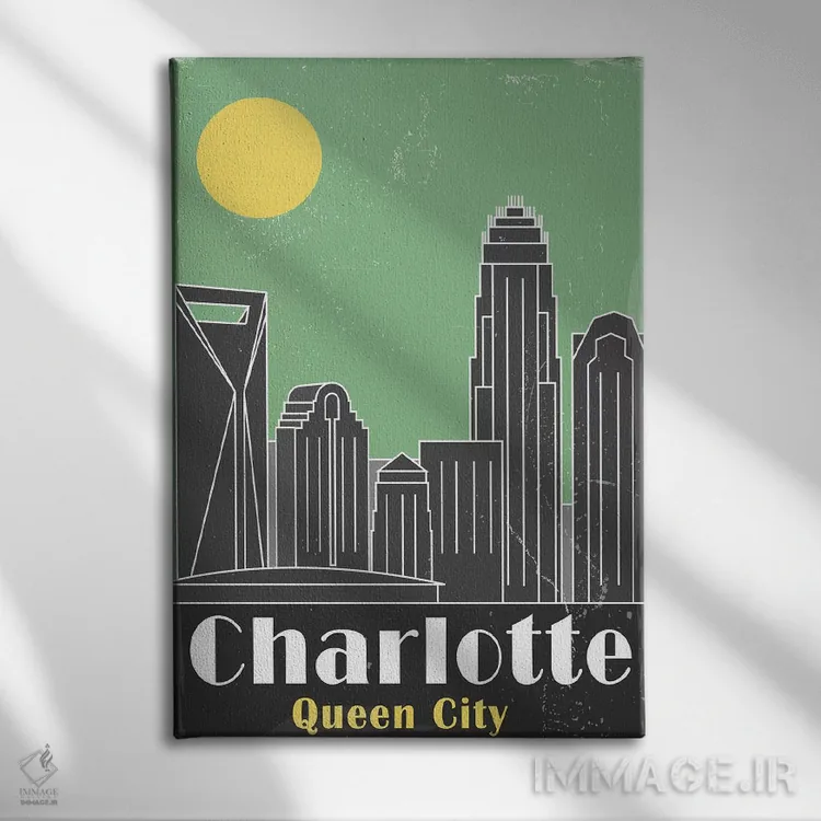 تابلو مدرن شارلوت، سبز اثر فلای گرافیکس - نمای روبهرو روی دیوار