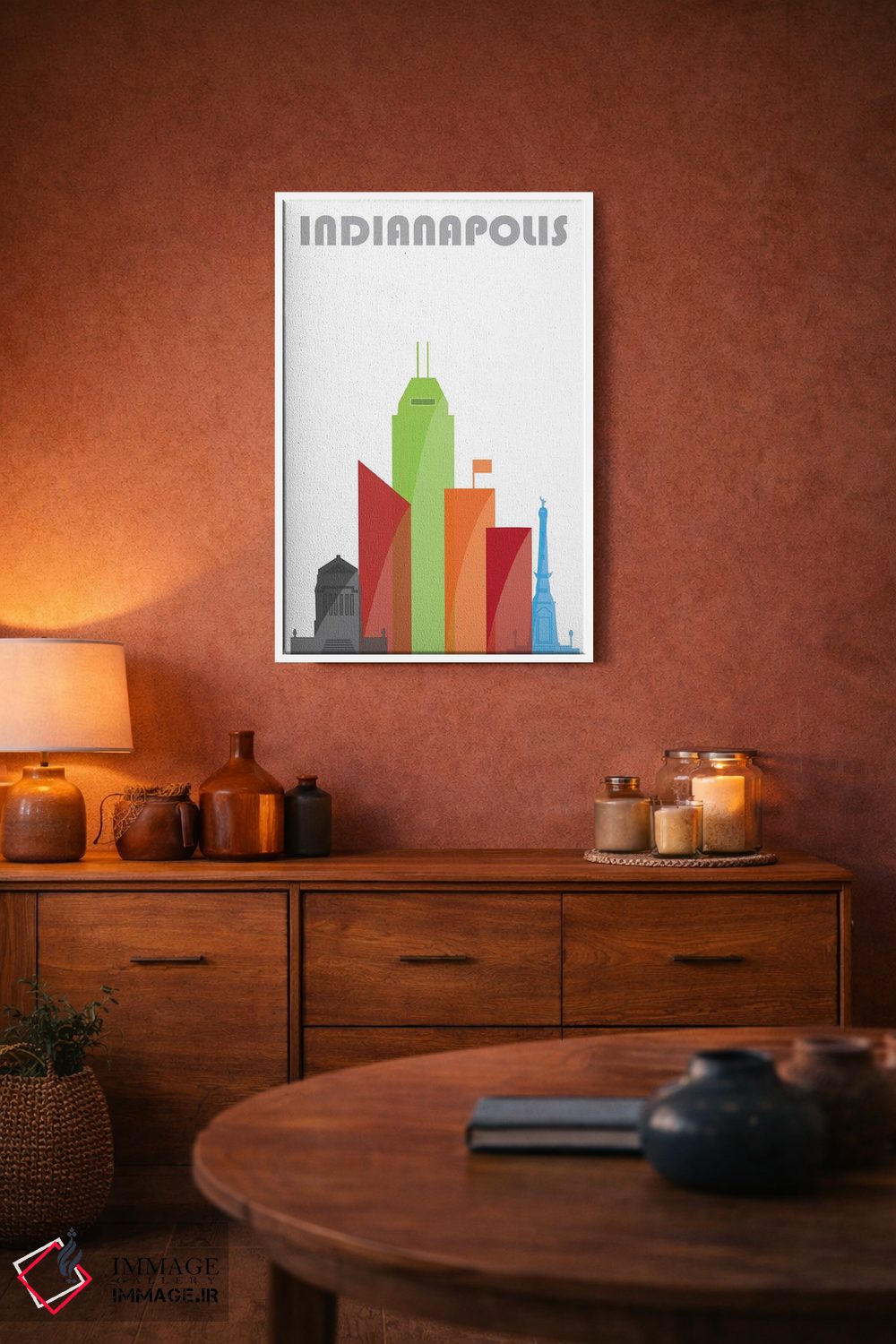 تابلو مدرن ایندیاناپولیس، سفید اثر فلای گرافیکس - D3W