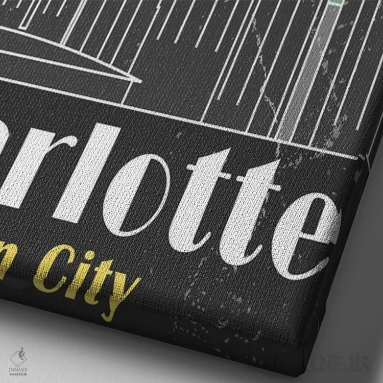 تابلو مدرن شارلوت، سبز اثر فلای گرافیکس - نمای نزدیک بافت بوم