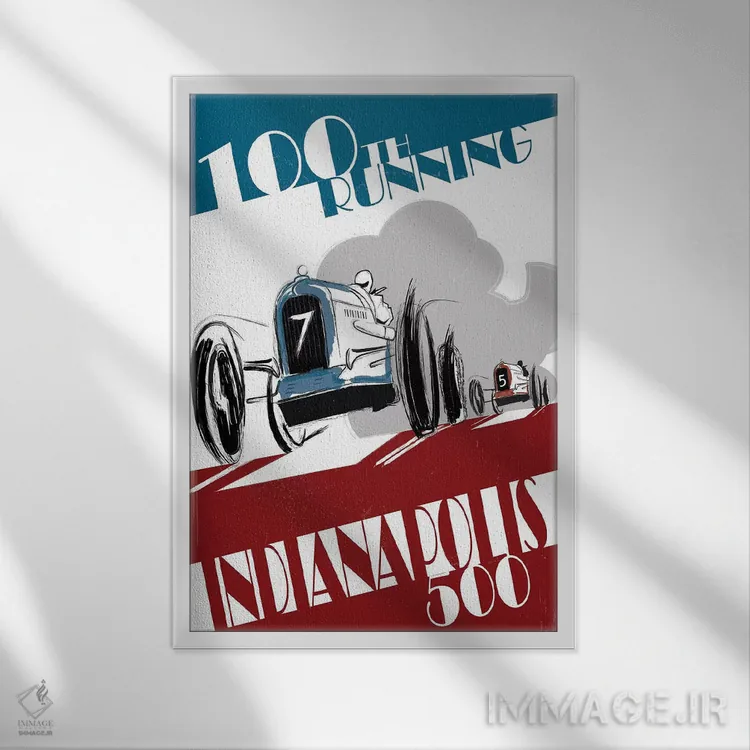 تابلو دکوراتیو ایندی ۵۰۰ اثر فلای گرافیکس - نمای قابدار سفید