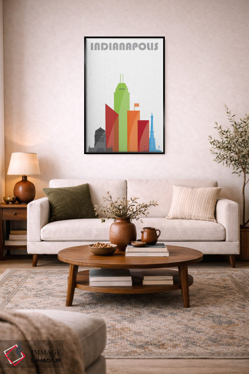 تابلو مدرن ایندیاناپولیس، سفید اثر فلای گرافیکس - D4B
