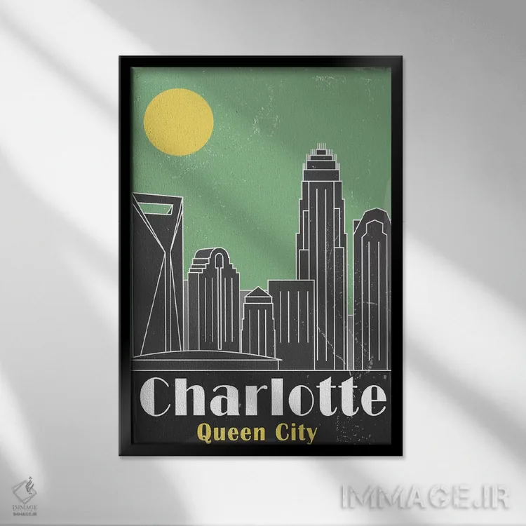 تابلو مدرن شارلوت، سبز اثر فلای گرافیکس - نمای قابدار مشکی