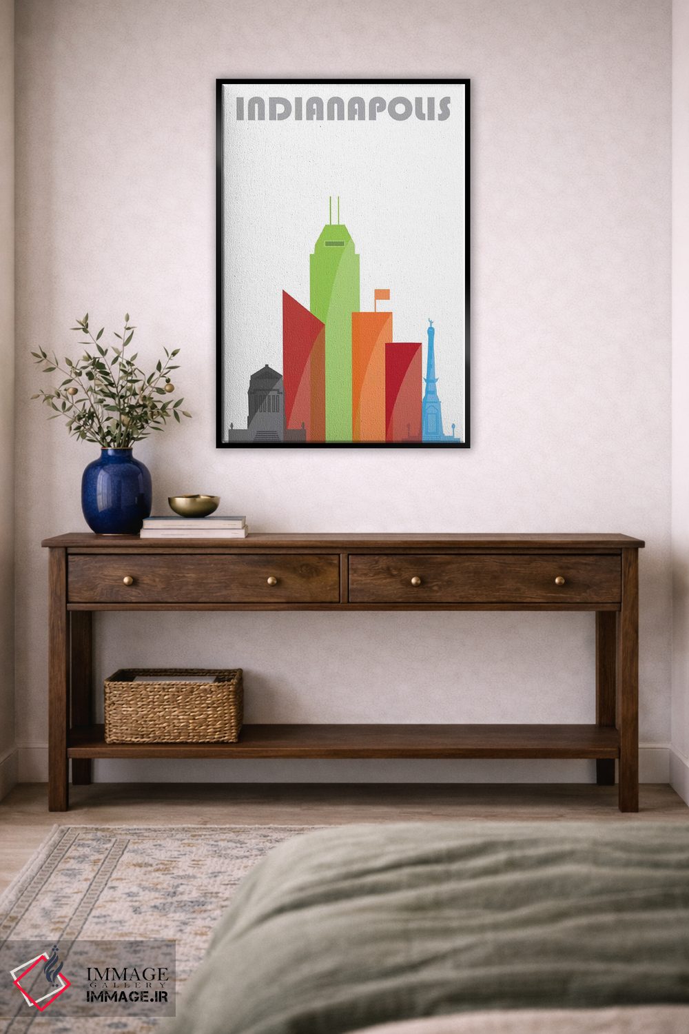 تابلو مدرن ایندیاناپولیس، سفید اثر فلای گرافیکس - D6B